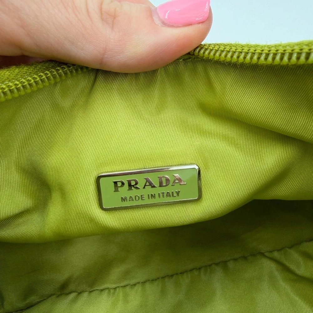 PRADA green tessuto hobo vintage - Picture 12 of 16